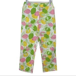 Lilly Pulitzer White Label Citrus Lemon Capris 0